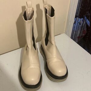 Chic Cream Heeled Boots